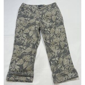 Bandolino Mandie Capri Pants Womens 6 Green Tropical Hawaiian Y2K